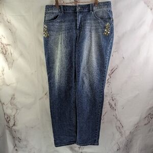Embellished Rhinestone Blue Jeans for Women. Chicos!